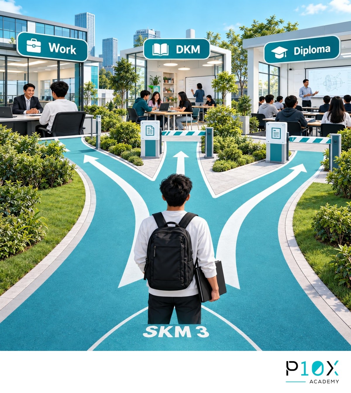 Work, DKM and diploma study are different options after Level 3 with separate requirements